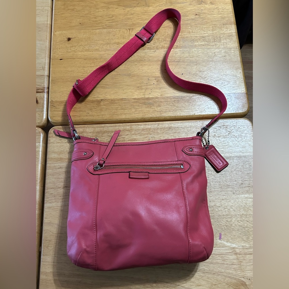 Coach Pink Leather Hobo Shoulder Bag